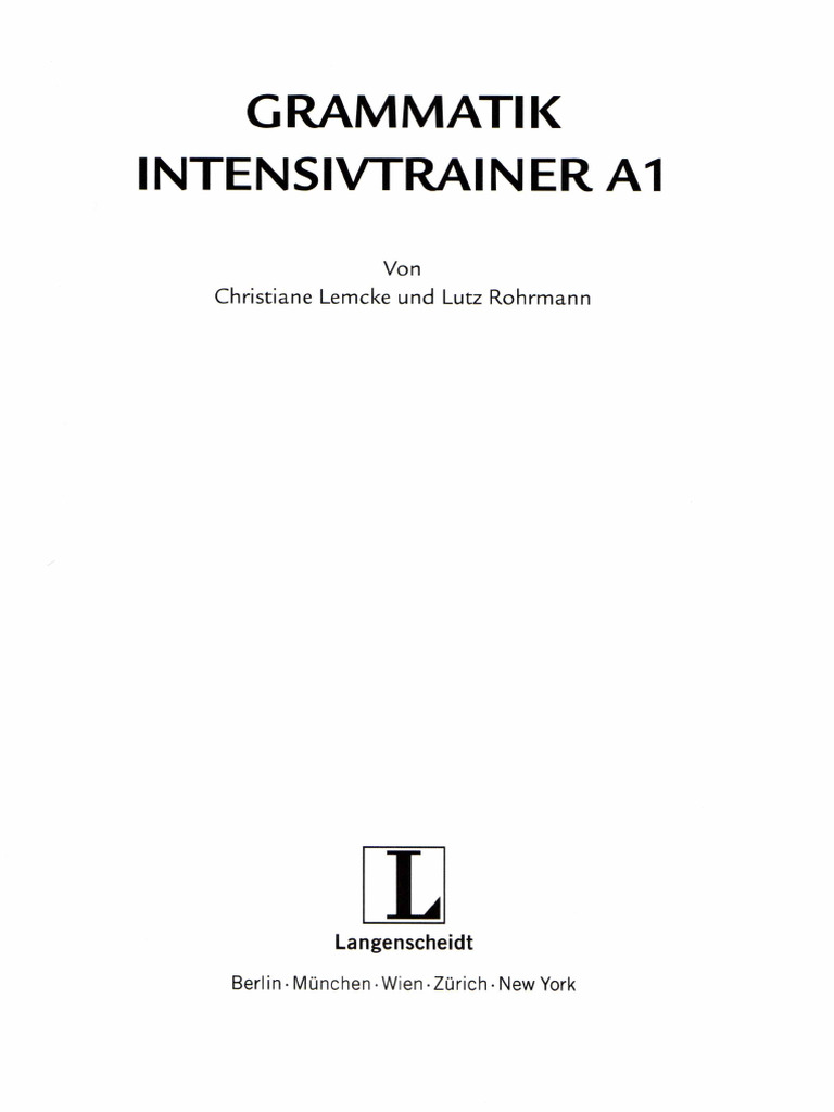 Grammatik Intensivtrainer A1 | PDF