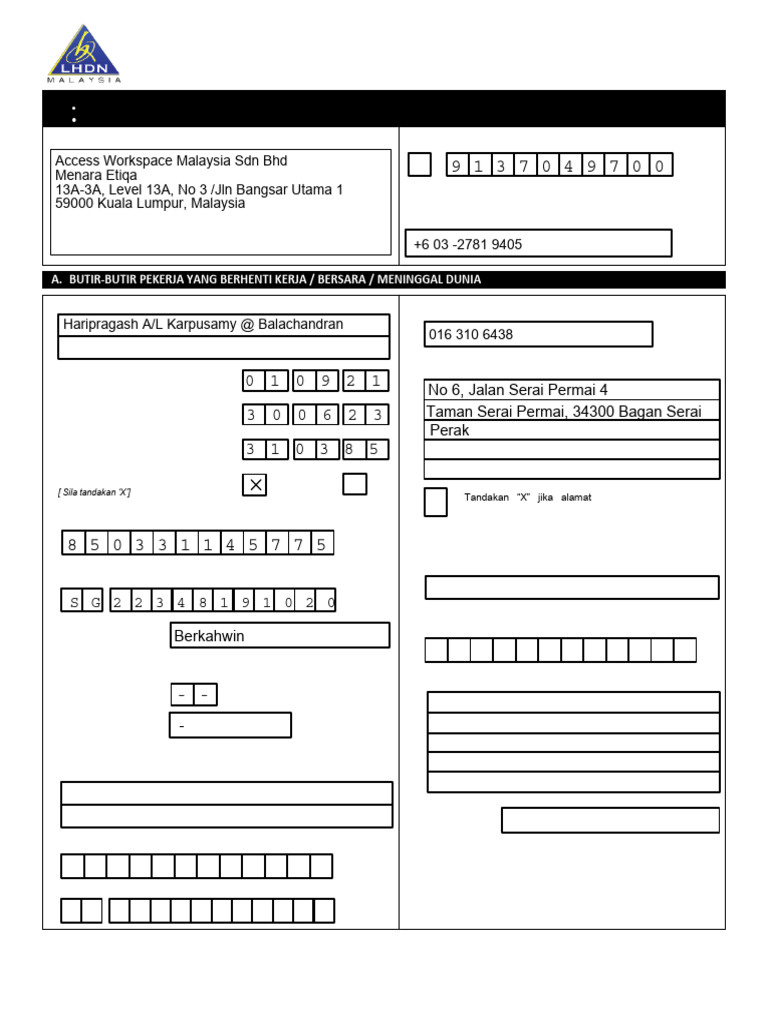 Borang CP22A Pemberitahuan Pekerja | PDF