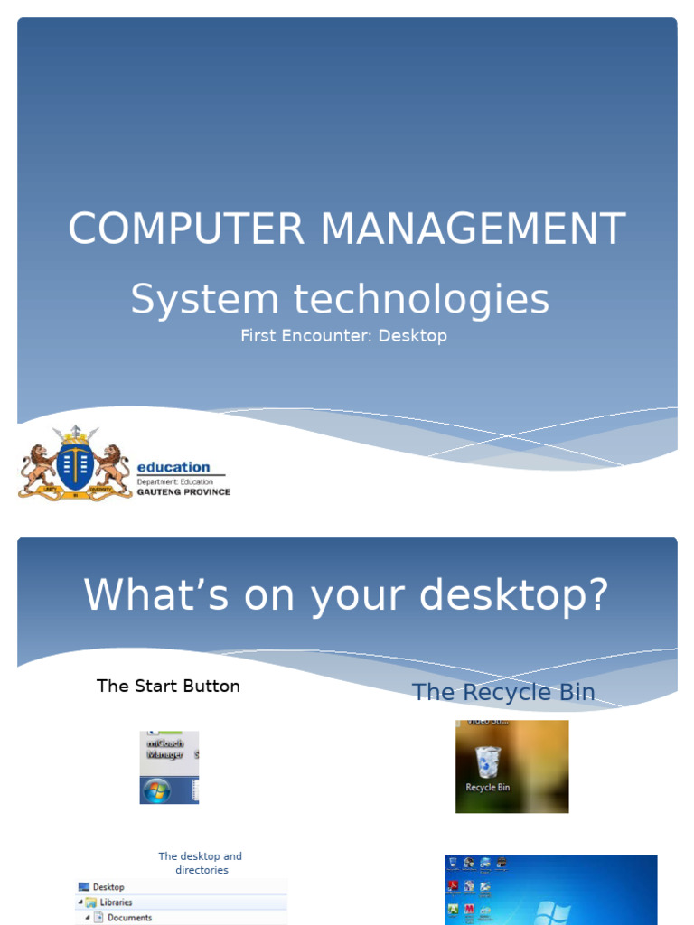 PresentationThe DesktopIntro | PDF | Operating System Families | System ...