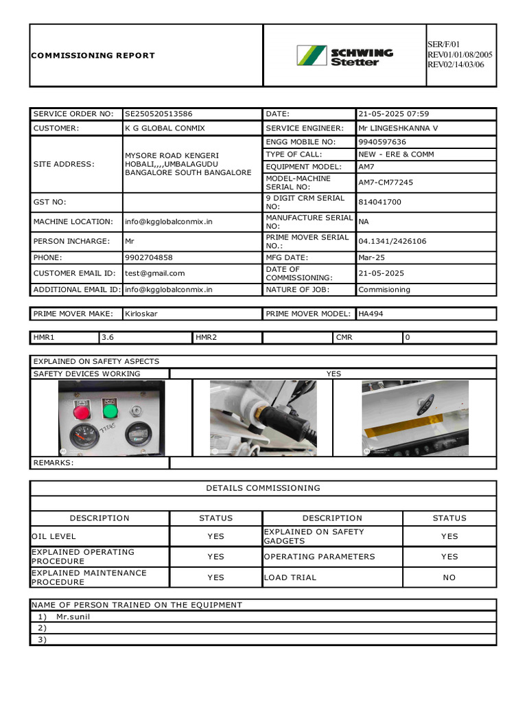 SE250520513586 OWC11277 210525 Comm Report Form | PDF