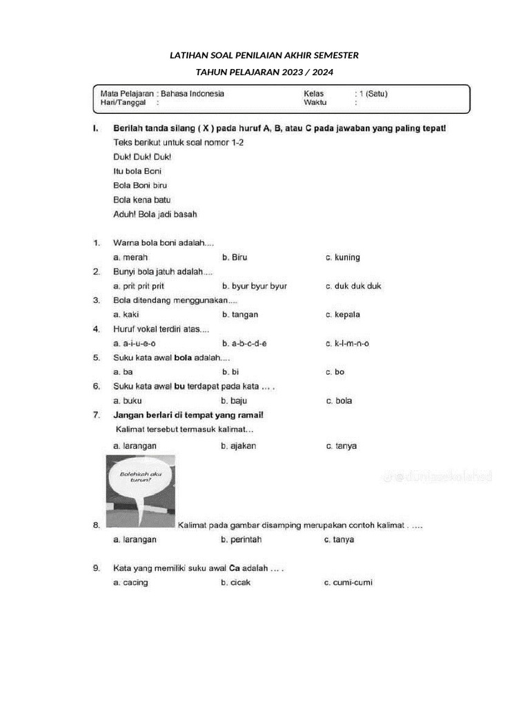 Soal Bahasa Indonesia Pdf