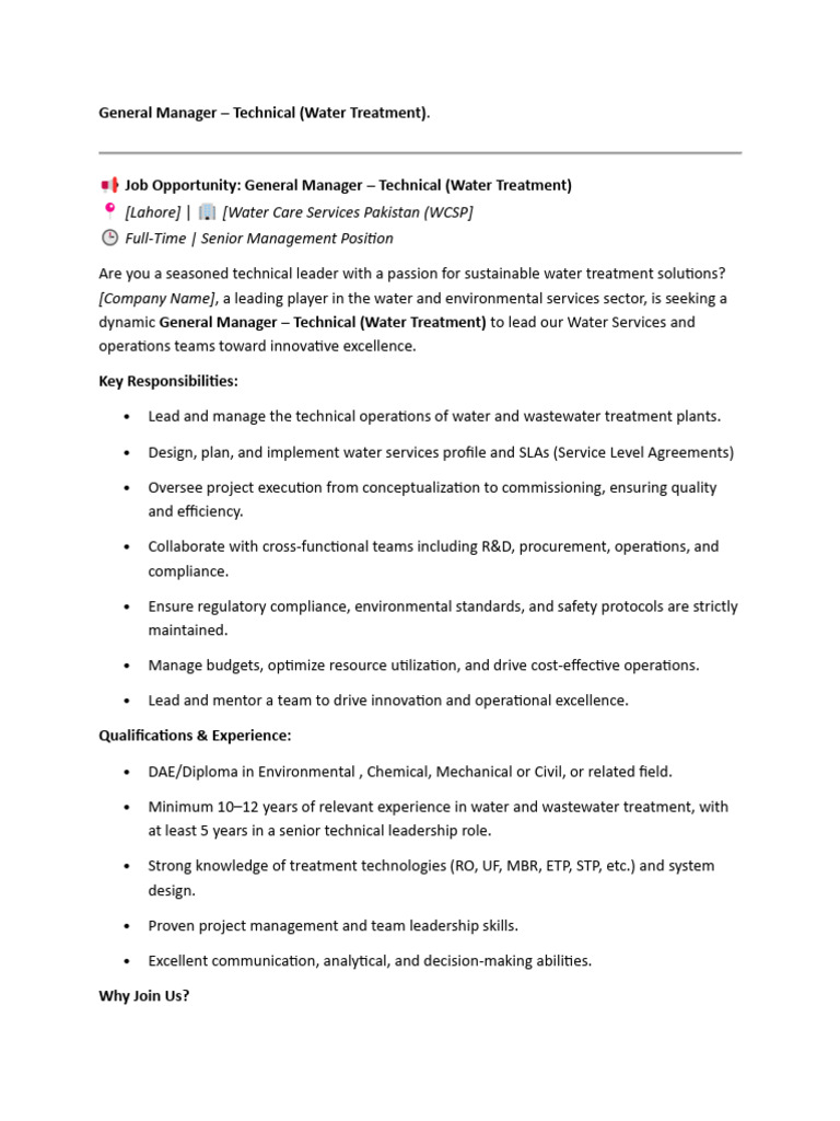 General Manager JDs | PDF