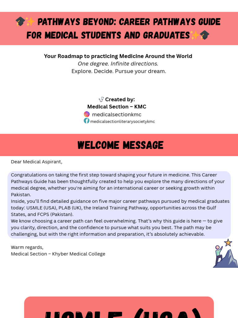 Career Pathways for Medical Graduates | PDF | United States Medical ...
