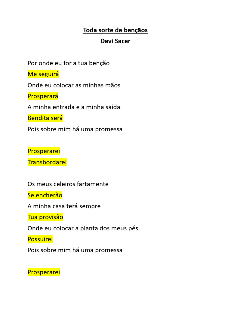 Toda Sorte De Bençãos Davi Sacer Pdf