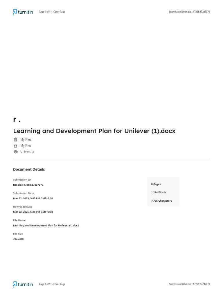 Learning and Development Plan For Unilever | PDF | Citation