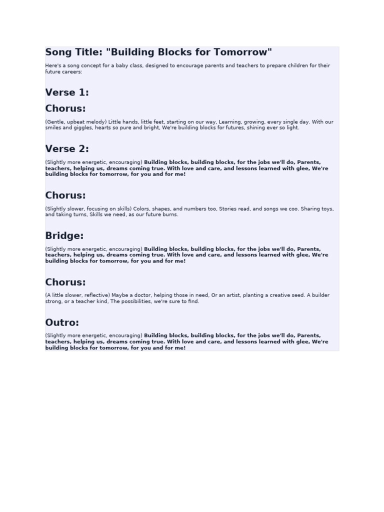 Songs For Baby and Top Class | PDF
