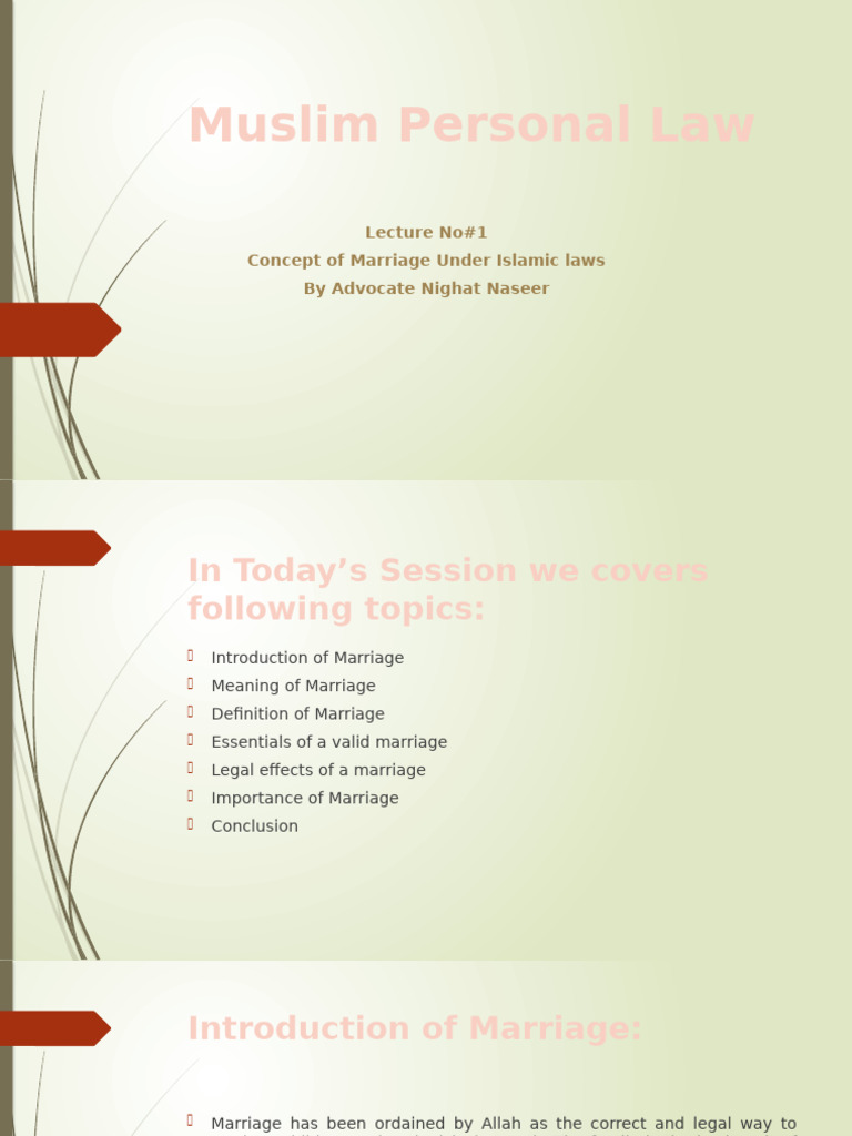 Islamic Marriage Law Essentials Explained | PDF | Marriage | Wife