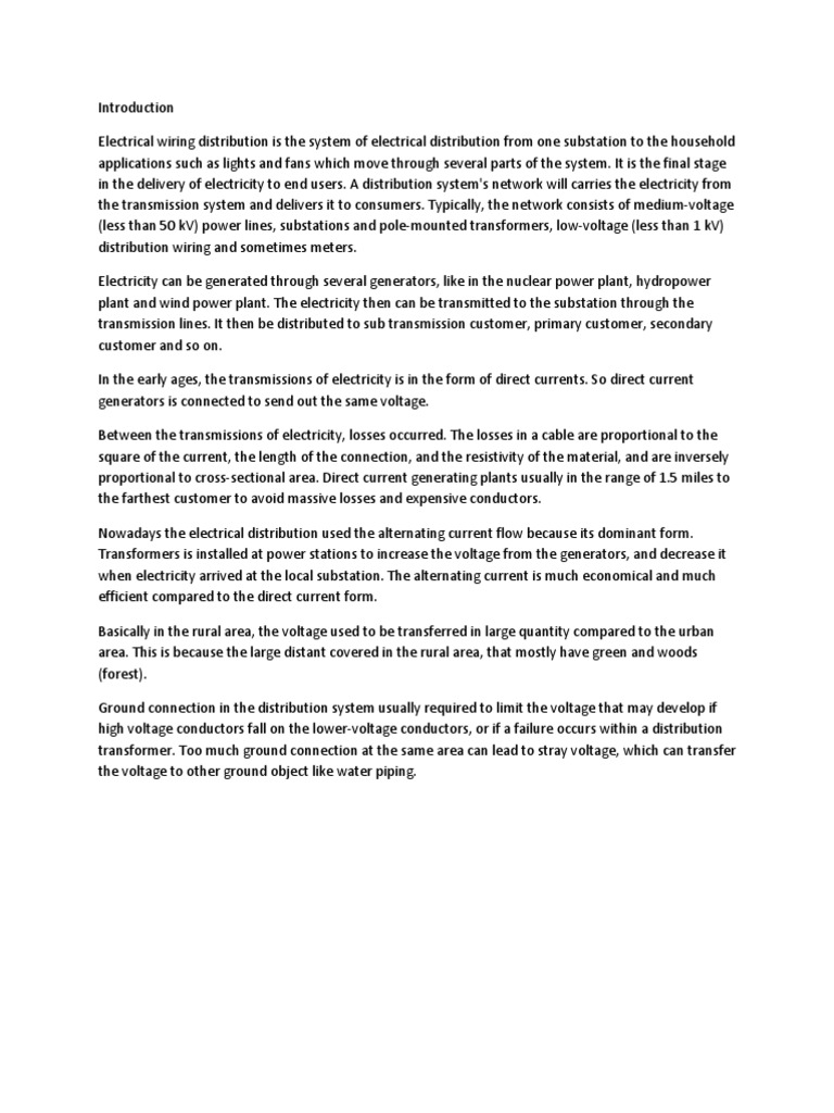 Introduction and Conclusion Electric Power Distribution Electric