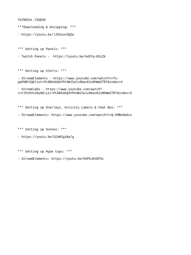 Tutorial videos pdf
