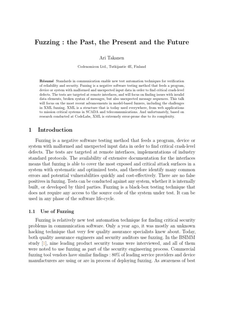 Fuzz Testing: A Comprehensive Guide | PDF | Software Bug | Penetration Test