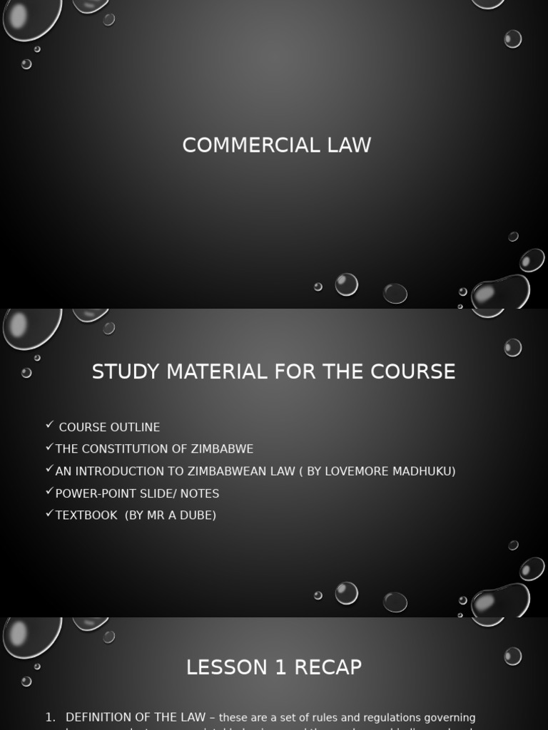 Introduction to Commercial Law Concepts | PDF | Obiter Dictum | Precedent