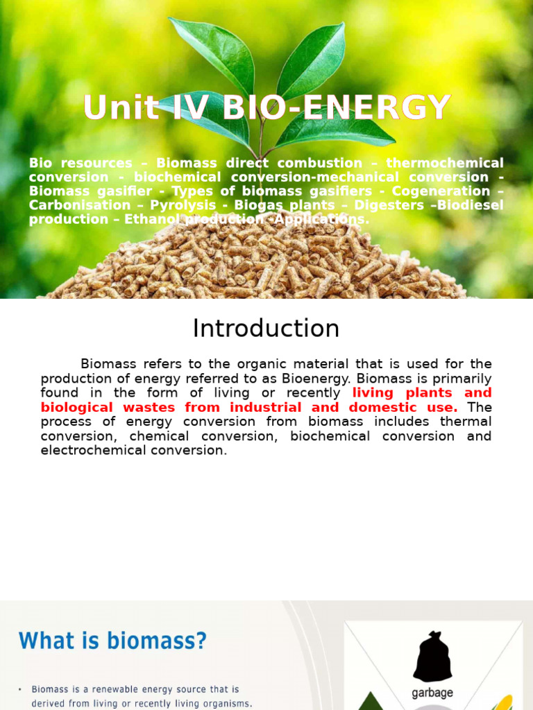 Unit IV | PDF | Biofuel | Gasification