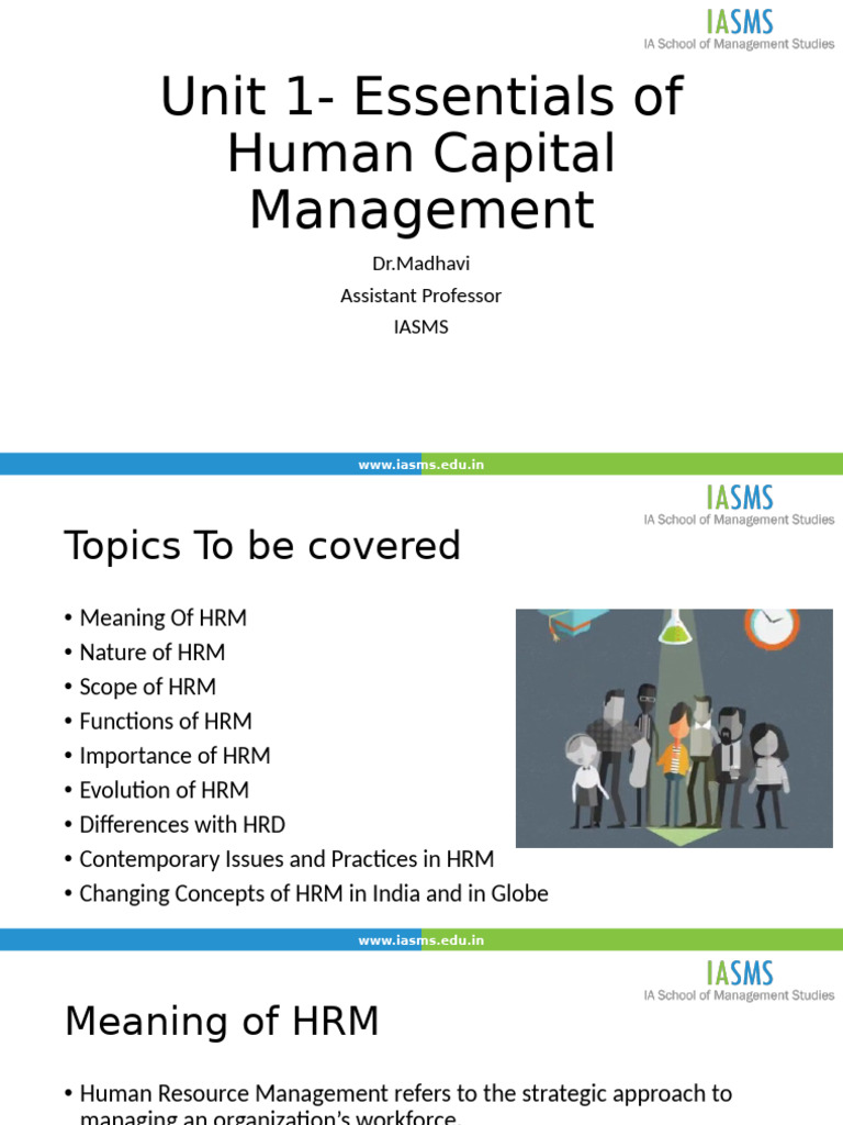 Unit - 1 Essentials of Human Capital Management | PDF | Human Resource ...