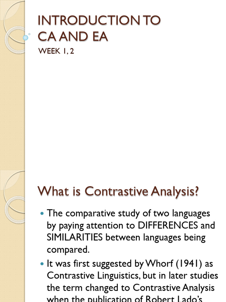 Contrastive Analysis in Language Learning | PDF | Second Language ...