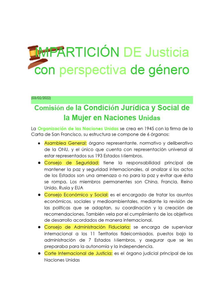 Justicia con Perspectiva de Género | PDF | Relaciones internacionales ...