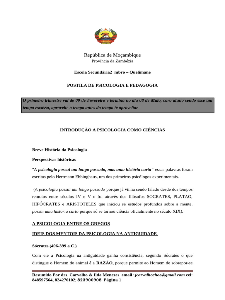 Postila de Psicologia e Pedagogia 2015 | PDF | Psicologia | Pedagogia