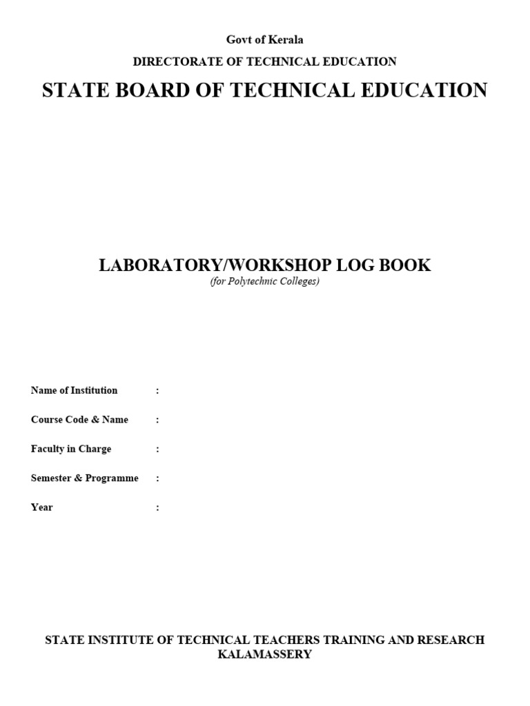 Kerala Polytechnic Lab Log Book | PDF | Educational Assessment And ...