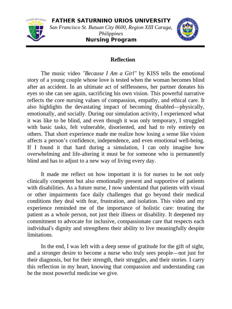 Compassionate Nursing Reflection Insights | PDF