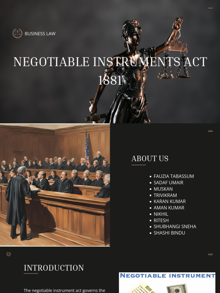 Overview of Negotiable Instruments Law | PDF | Negotiable Instrument ...
