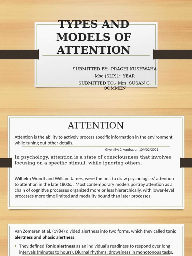 Types and Models of Attention in Psychology | PDF | Attention | Brain
