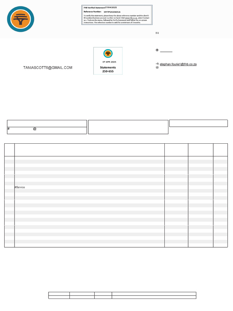 FNB N1 City Branch Code and Details | PDF | Debit Card | Banks