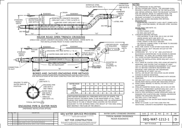 Water Main Encasing for Road Crossings | PDF | Pipe (Fluid Conveyance ...