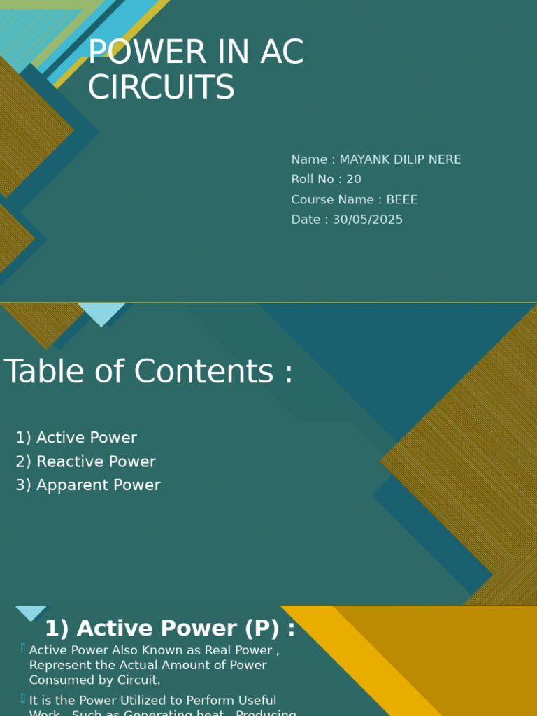 Understanding Power in AC Circuits | PDF