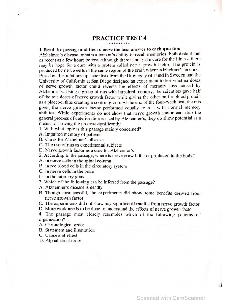 Practice Test 4 | PDF