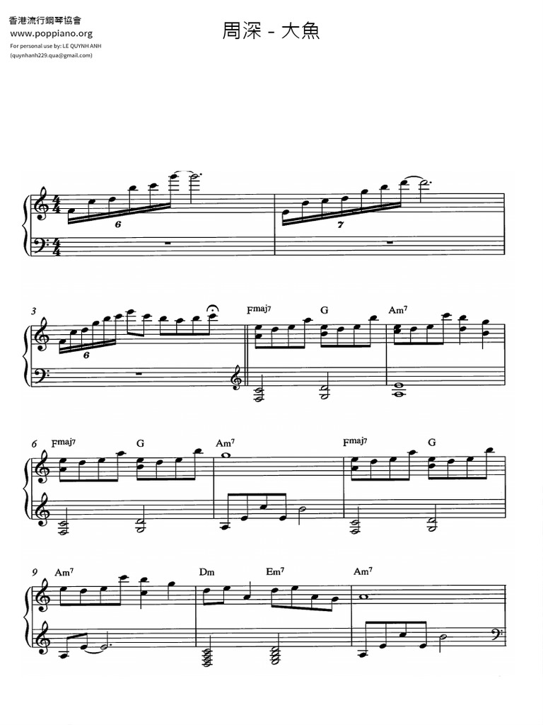 Big Fish Piano Sheet Music PDF | PDF