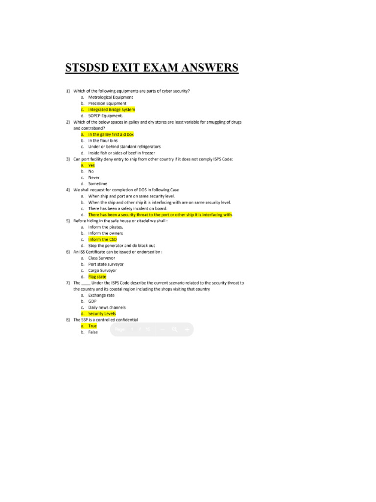 SSO Exit Exam - Set 1 | PDF