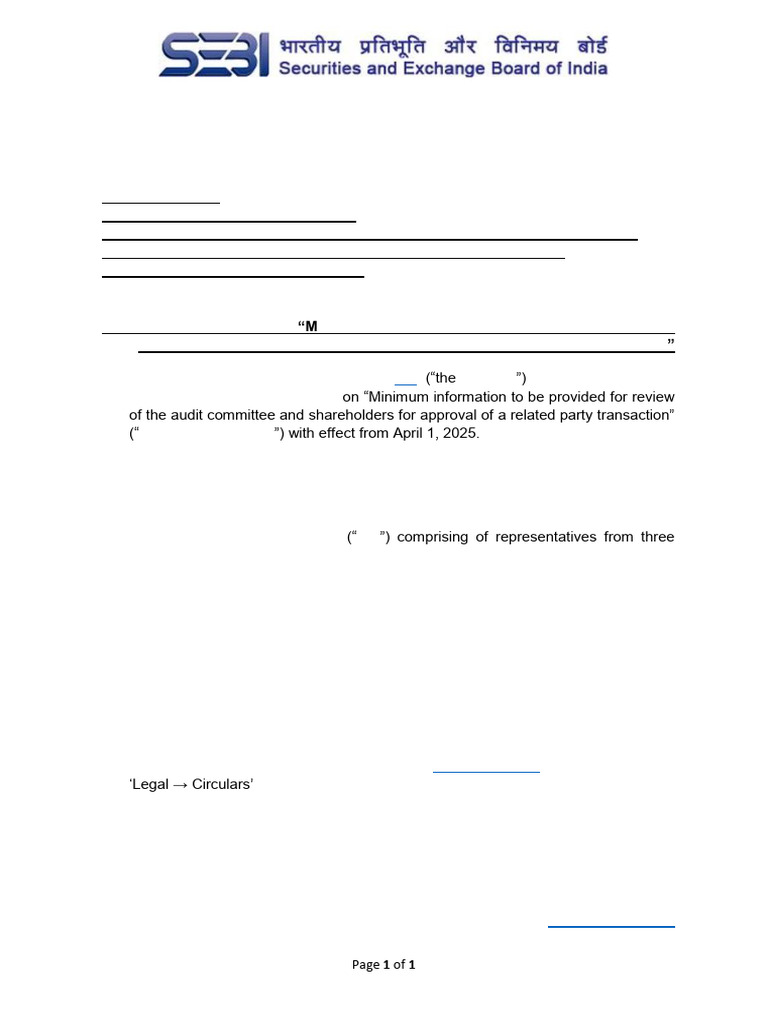 Revised RPT Industry Standards Circular | PDF