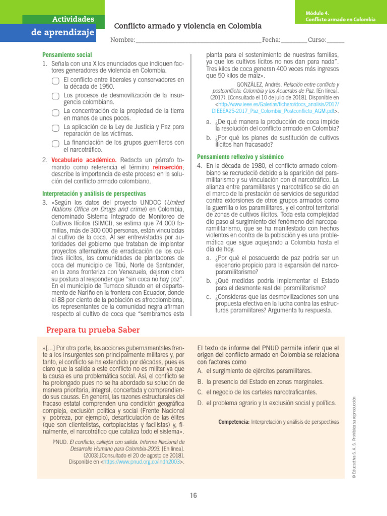 Conflicto Armado y Violencia en Colombia | PDF | Colombia