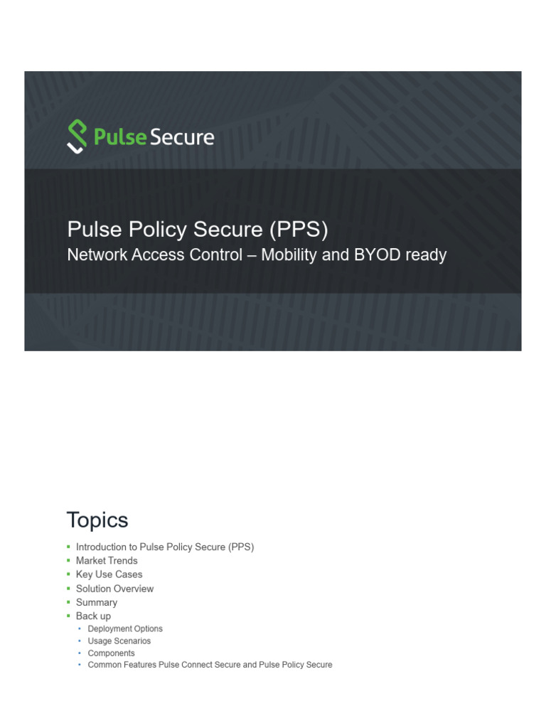 Pulse Policy Secure Product 150812 | PDF | Computer Network | Virtual ...