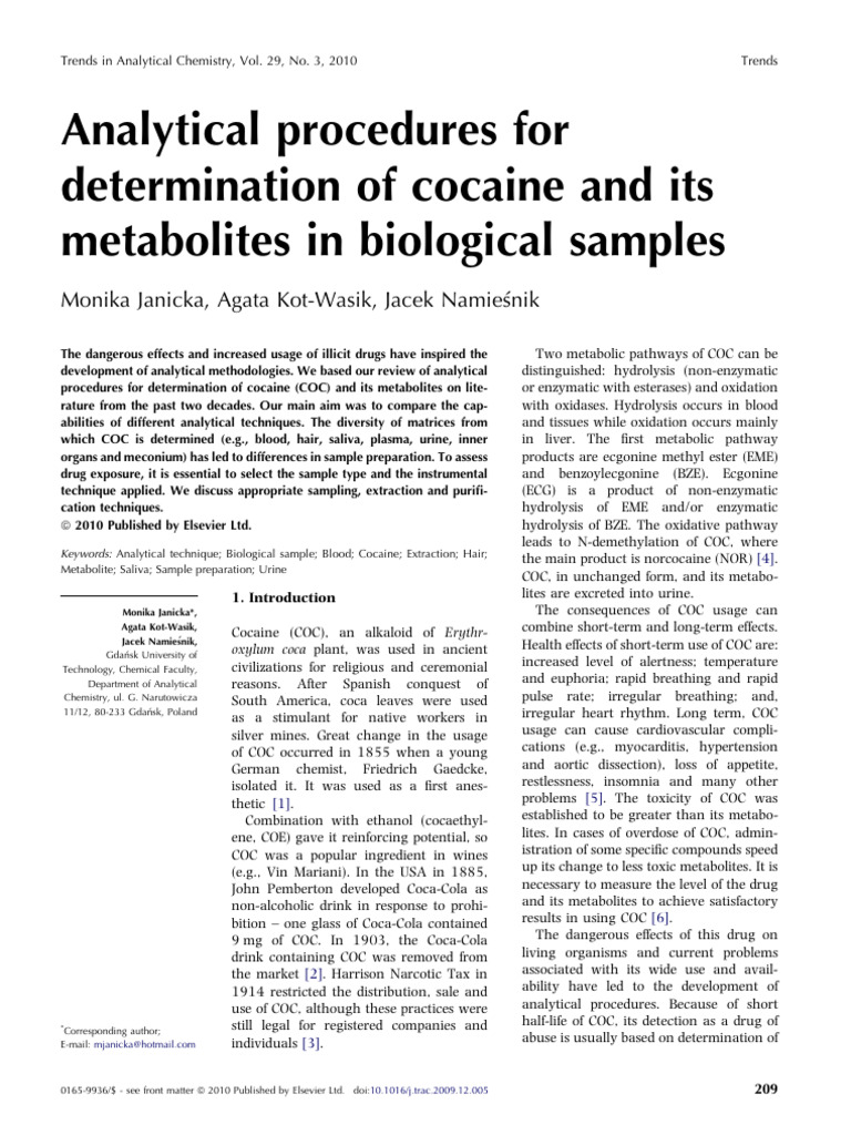 Janicka 2010 PDF Electrospray Ionization Cocaine