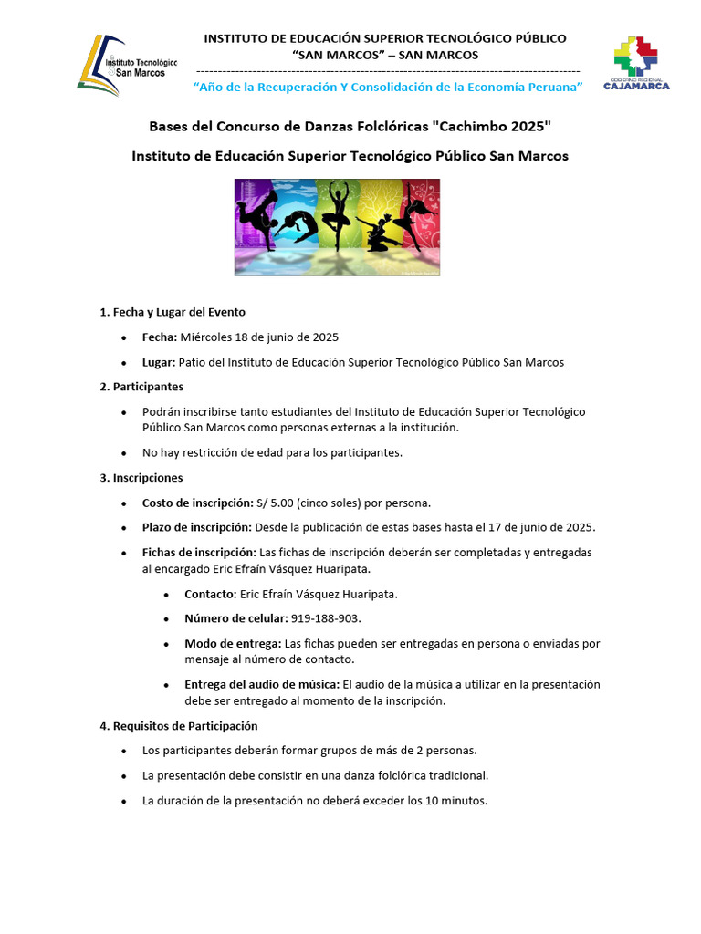 Concurso de Danzas Folclóricas 2025 | PDF