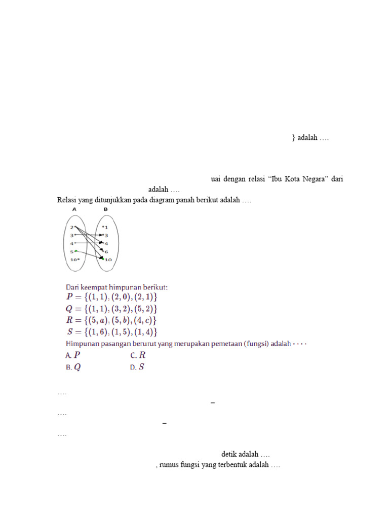 Contoh Soal SAT Matematika Kelas 8 | PDF