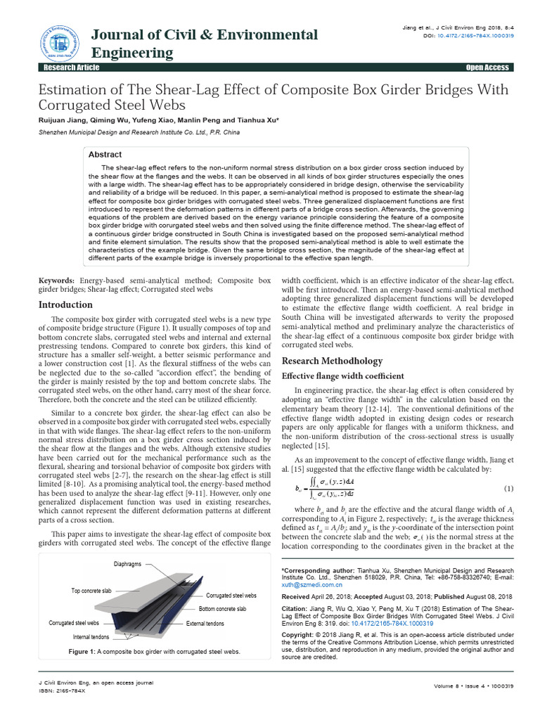 Estimation of The Shear-Lag Effect of Composite Box Girder Bridges With ...
