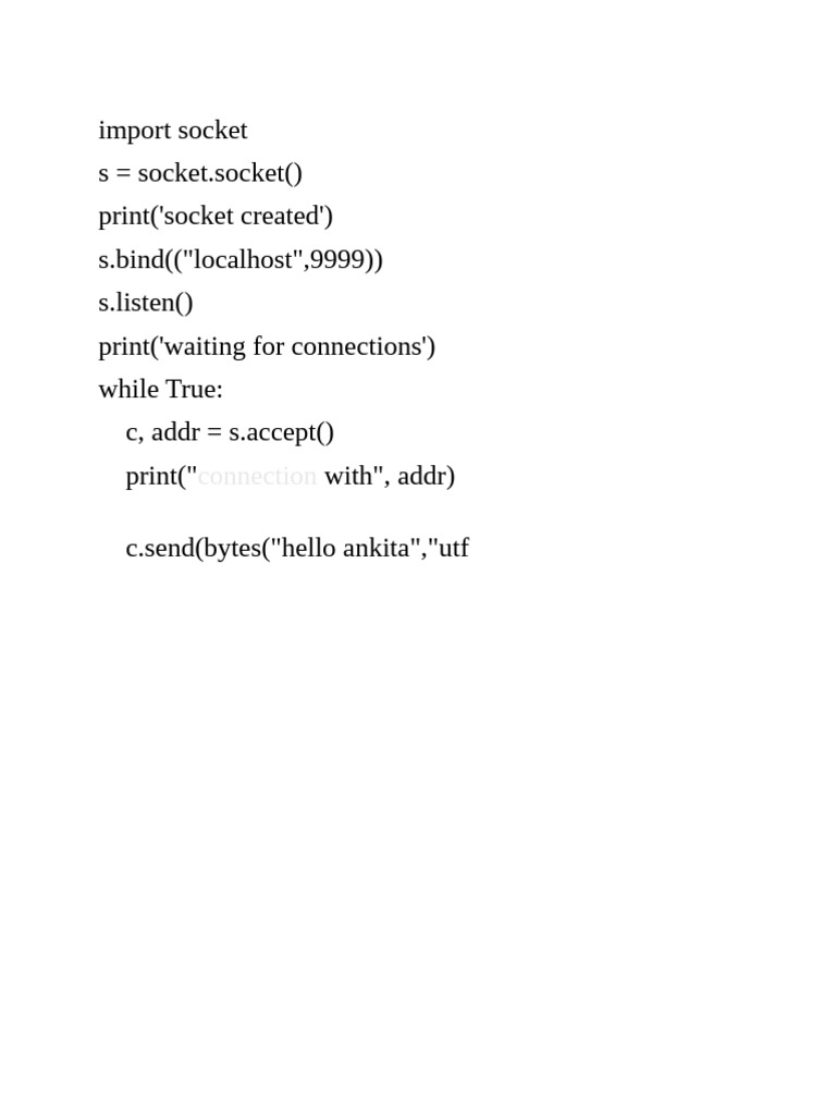 Python Socket Server Example | PDF