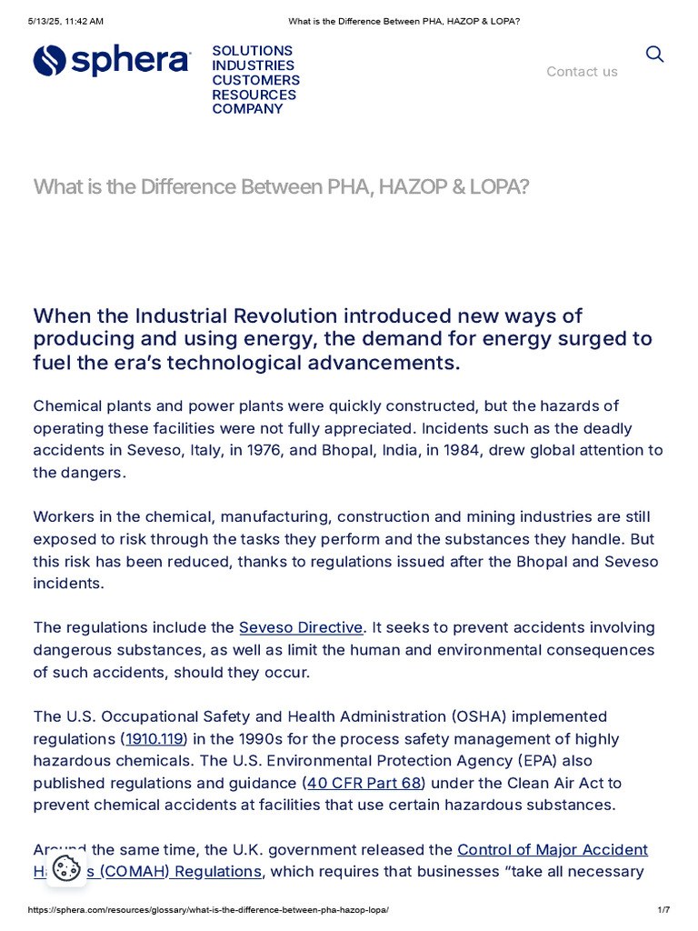 PHA, HAZOP, and LOPA Explained | PDF | Occupational Safety And Health ...