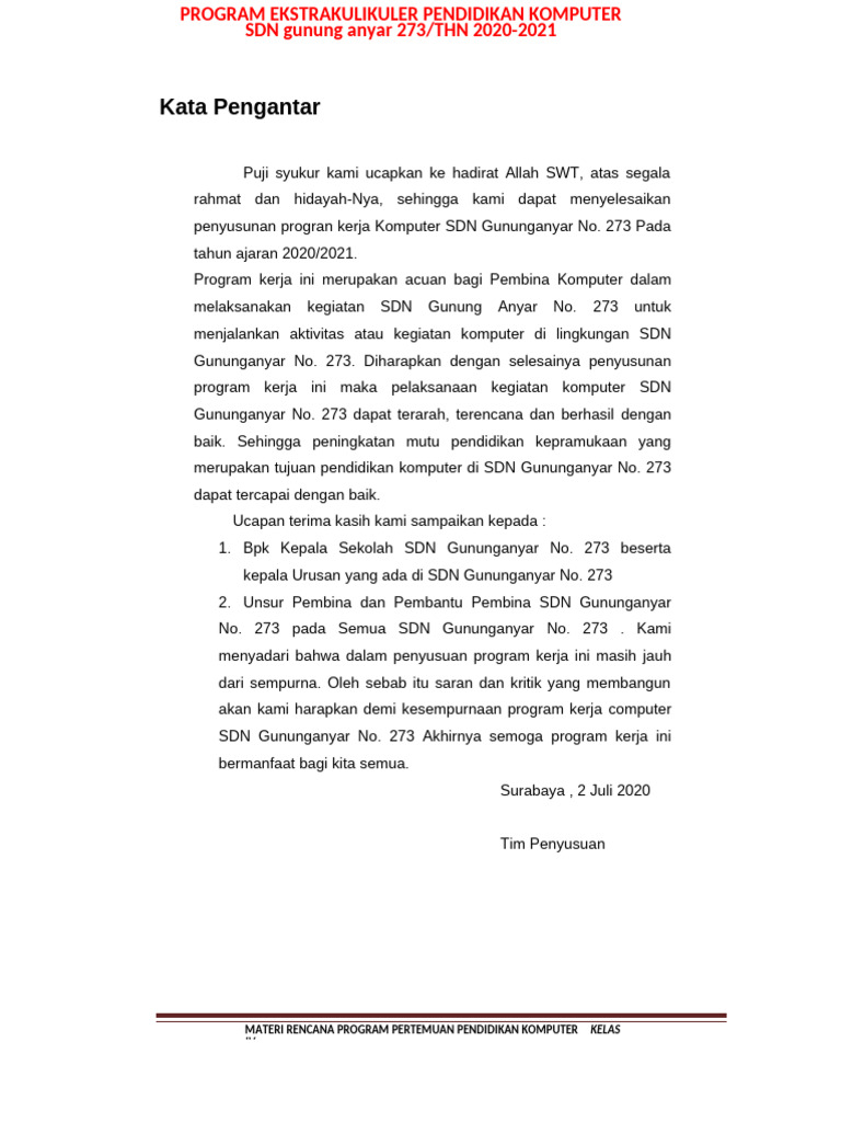 Program Ekstrakurikuler Komputer SDN 273 | PDF
