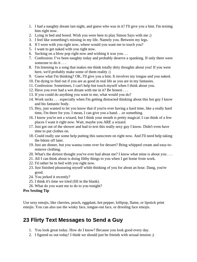 Hot Sexting Ideas and Examples | PDF