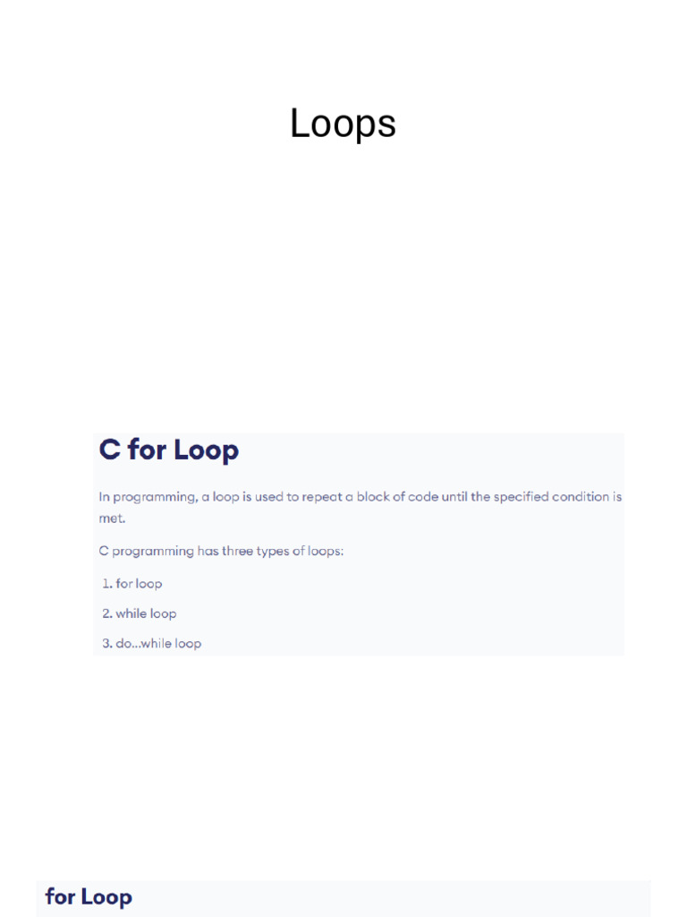 C Programming for Loop | PDF