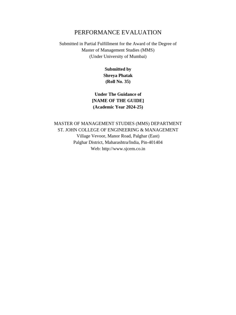 Performance Evaluation Survey Results | PDF