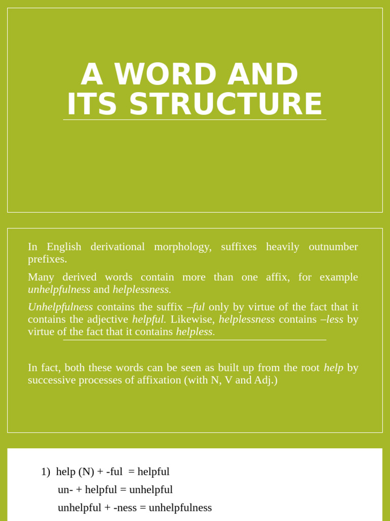 Meeting 6-7 A Word and Its Structure | PDF | Word | Morphology