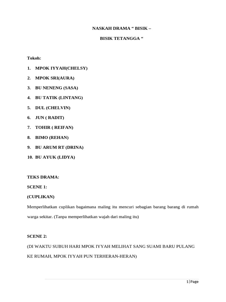 Drama Bisik-Bisik Tetangga: Gosip dan Maling | PDF