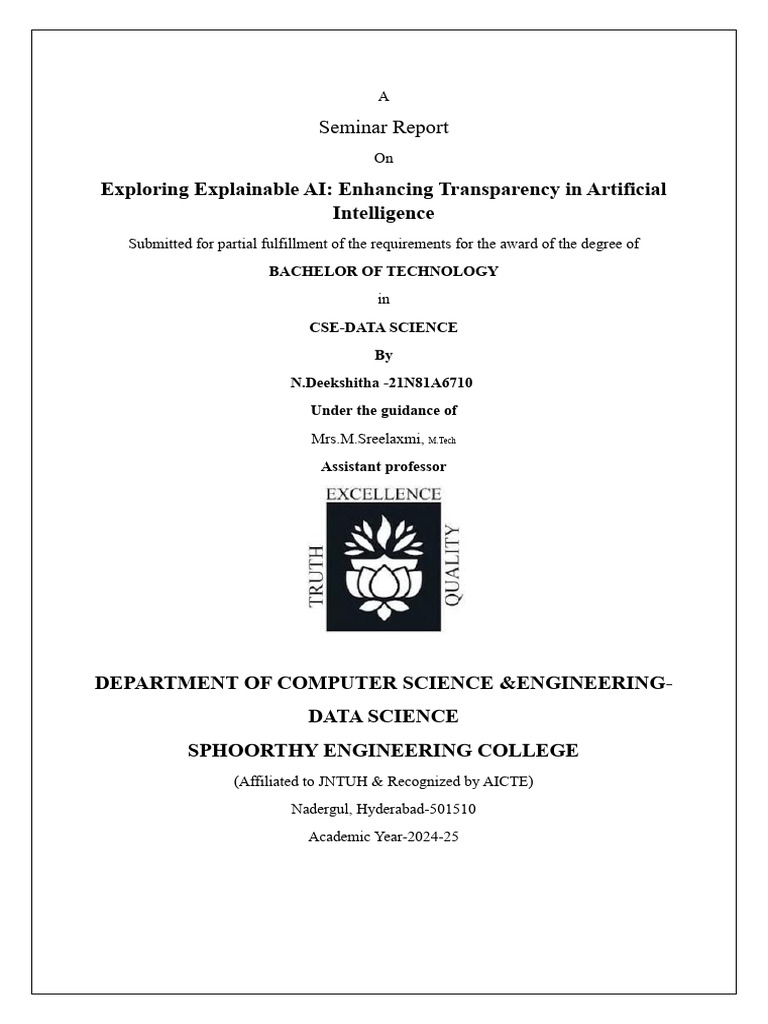 Seminar on Explainable AI Insights | PDF | Artificial Intelligence ...