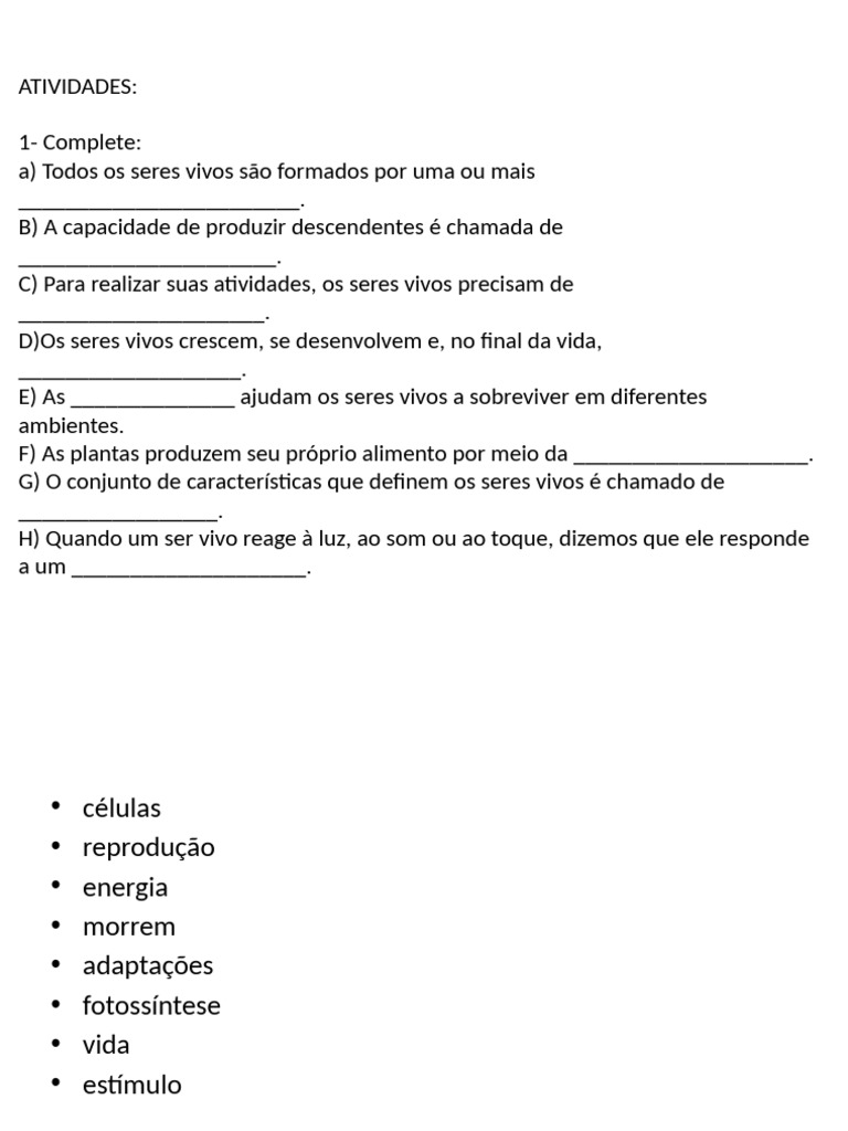 6 Ano Seres Vivos | PDF