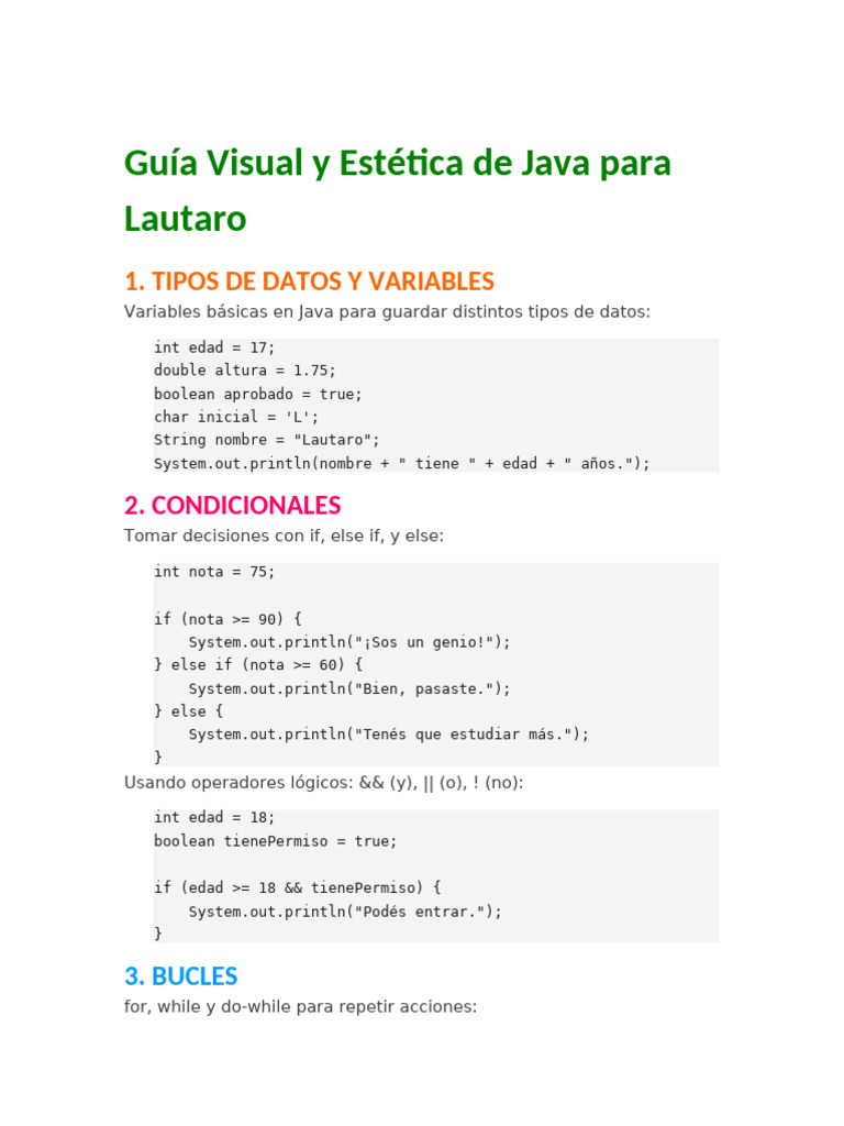Guía de Programación en Java para Principiantes | PDF | Java (lenguaje ...