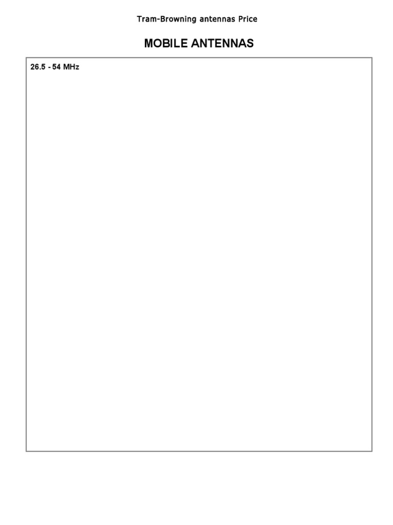Tram-Browning Antennas Price | PDF | Antenna (Radio) | Very High Frequency