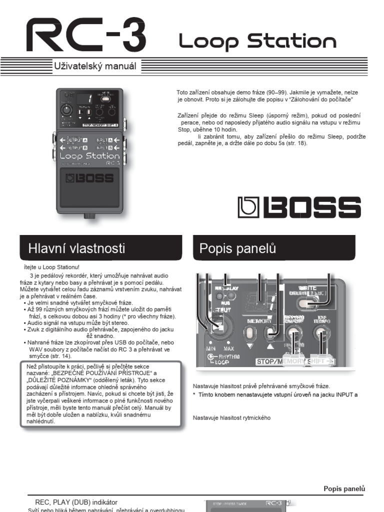 Boss rc-3 - CZ | PDF